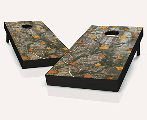 Leafy Camouflage CAMO Cornhole Boards Regulation Size Game Set Baggo Bean Bag Toss + 8 ACA Regulation Bags