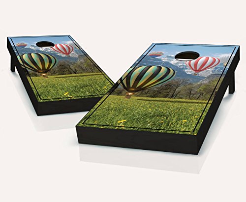 hot air balloon Cornhole Boards Regulation Size Game Set Baggo Bean Bag Toss + 8 ACA Regulation Bags