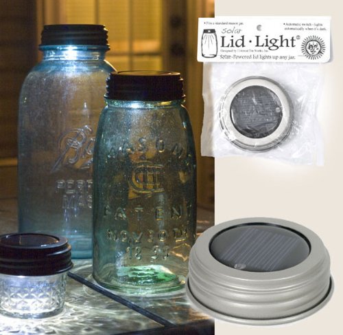 Silver Standard Size Mason Jar Solar Light Lids - Pack of 4