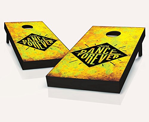 Dance Forever PARTY Cornhole Boards Regulation Size Game Set Baggo Bean Bag Toss + 8 ACA Regulation Bags