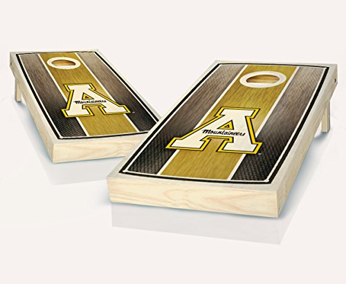 Appalachian State Mountaineers Stained Striped Custom Cornhole Boards Regulation Size Game Set Baggo Bean Bag Toss + 8 ACA Regulation Bags