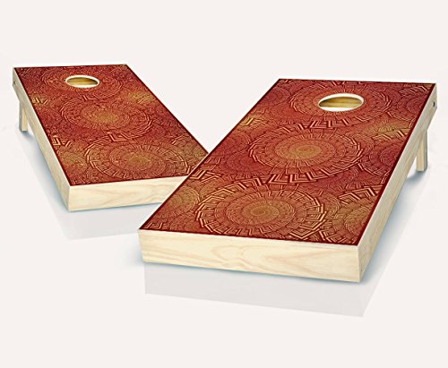 Fire Dance Stained Custom Cornhole Boards Regulation Size Game Set Baggo Bean Bag Toss + 8 ACA Regulation Bags