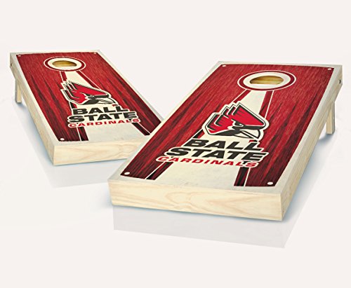 Ball State Cardinals Stained Pyramid Custom Cornhole Boards Regulation Size Game Set Baggo Bean Bag Toss + 8 ACA Regulation Bags