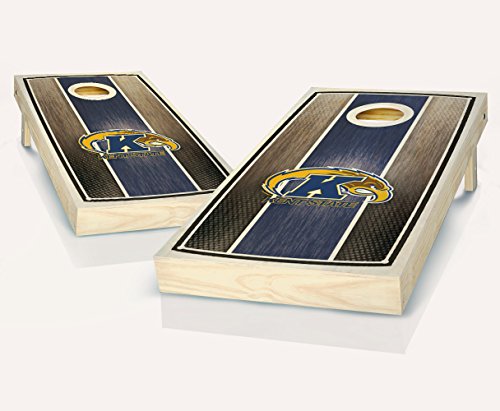 Kent State University Golden Flashes Stained Striped Custom Cornhole Boards Regulation Size Game Set Baggo Bean Bag Toss + 8 ACA Regulation Bags