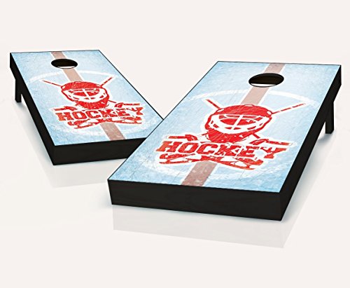 Ice Hockey T-Shirts Cornhole Boards Regulation Size Game Set Baggo Bean Bag Toss + 8 ACA Regulation Bags